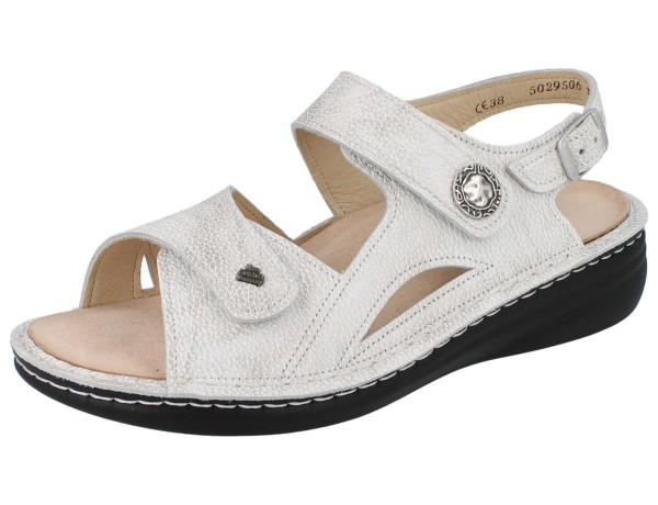 Extra weiche Finn Comfort Damen Sandale beige Glattleder