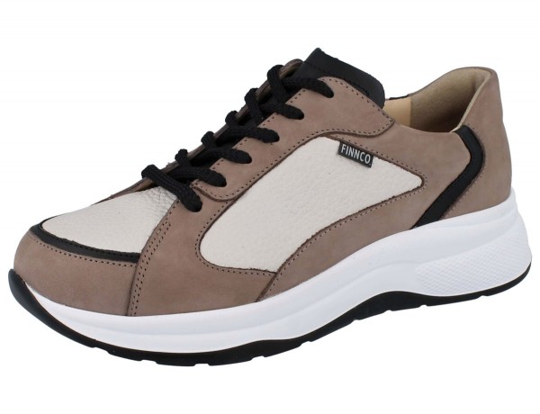 Finn Comfort Damen Schnürhalbschuhe braun beige Nubukleder