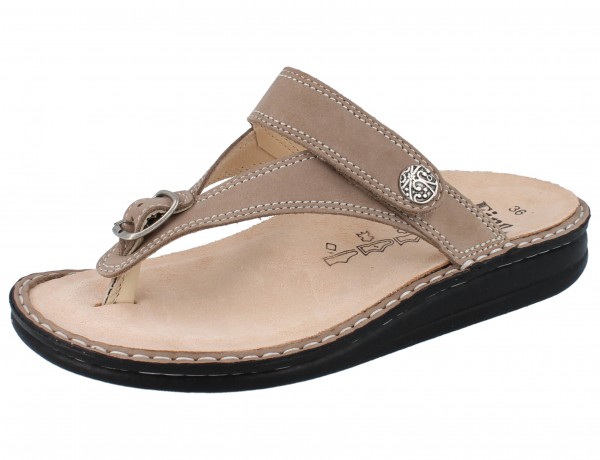 FINN COMFORT Alexandria Soft Damen Zehenstegsandale Pantolette beige/Nubuk
