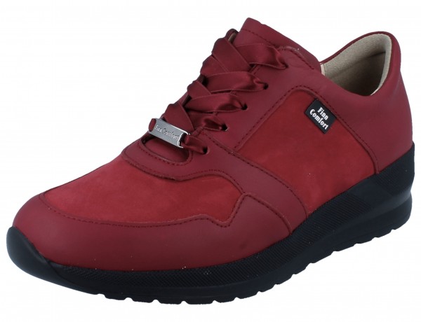 FINN COMFORT Drena Damen Halbschuhe Schnürschuhe rot opera Savanna/Nubuk