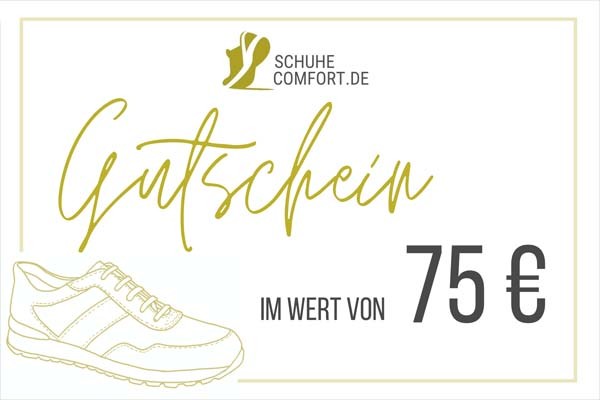 Schuhecomfort Gutschein im Wert von 75€ zum verschenken