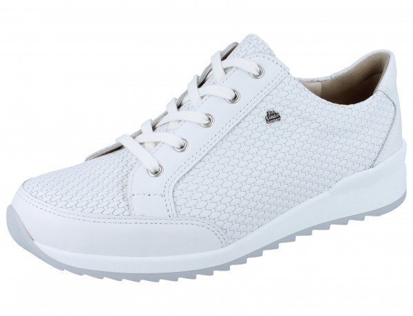FinnComfort weiße Damen Sneaker Schnürschuhe Glattleder