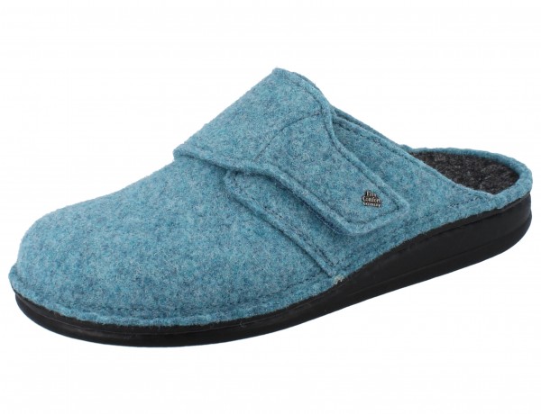 FINN COMFORT Tirol Damen Hausschuhe blau aqua/Wollfilz