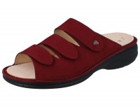 FinnComfort dunkelrote Nubukleder Damenpantolette Hellas mit Klettverschlüssen und Wechselfußbett FinnComfort dunkelrote Nubukleder Damenpantolette Hellas mit Klettverschlüssen und Wechselfußbett