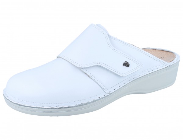 Finn Comfort Aussee Damen Clog mit Klettverschluss weiß Glattleder