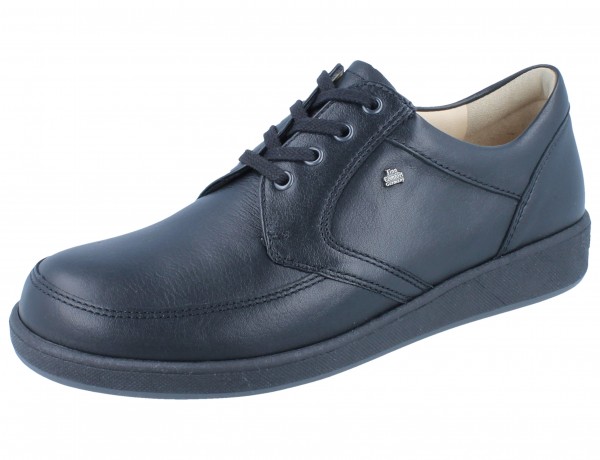 FinnComfort Edmonton Herren Halbschuhe schwarz Glattleder