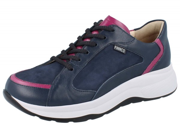 Finn Comfort sportlicher Damen Schnürhalbschuh in dunkelblau und lila