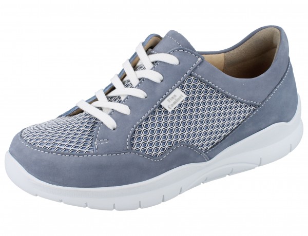 FINN COMFORT FINNAMIC Milford Damen Schnürhalbschuh blau lightblue Nubuk/Melinda