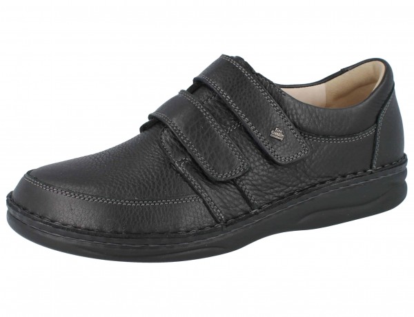 FINN COMFORT Wicklow Herren Kletthalbschuhe schwarz Glattleder