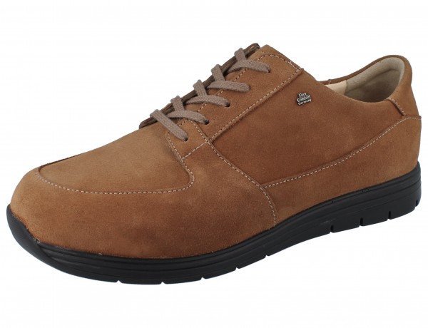 FINN COMFORT Vernon Herren Halbschuhe Schnürschuhe braun cognac/Velour
