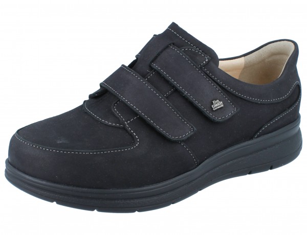 Finn Comfort FinnPlus Reims extra weiter Damen Kletthalbschuh schwarz Nubukleder