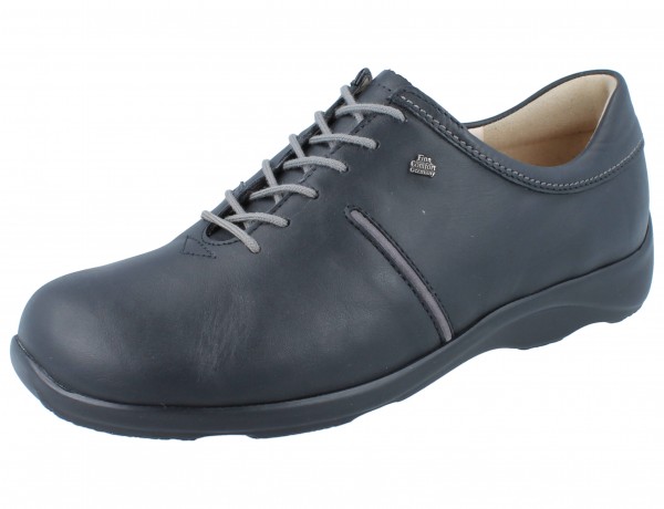 Finn Comfort Belfort Damen Schnürhalbschuh schwarz Glattleder