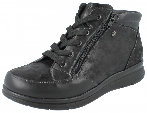 FINN COMFORT Arles Damen Schnürboot knöchelhoch schwarz Leder