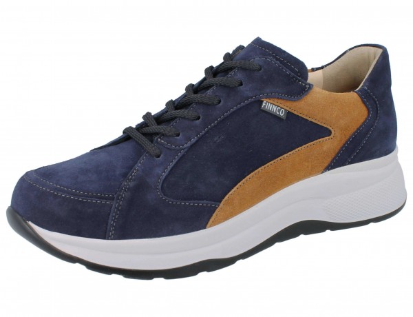 FINN COMFORT FINNCO Piccadilly Herren Schnürhalbschuhe blau indigo Velouleder