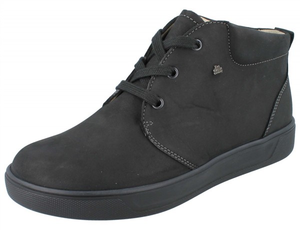 Schwarze Boots aus Glattleder mit Schnürung