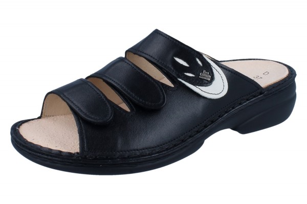 FINN COMFORT Kos Damen Pantolette schwarz Glattleder