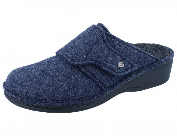 FINN COMFORT Andermatt Damen Hausschuhe blau Wollfilz