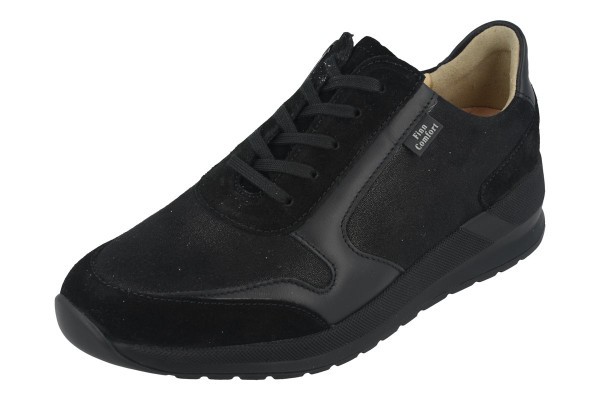 FINN COMFORT FINNSTRETCH Mori Damen Halbschuhe grau Stretch und Veloursleder