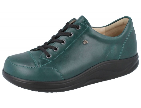 Finn Comfort Damen Schnürhalbschuhe in petrol mit Abrollsohle