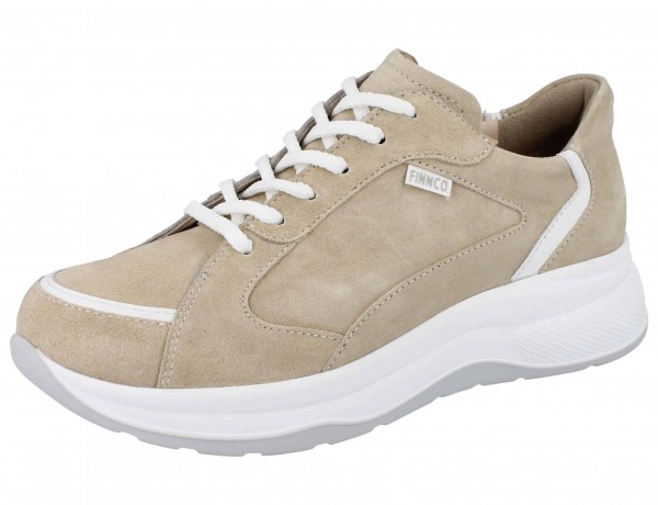 FinnComfort Damen Sneaker beige Nubukleder mit losen Einlagen