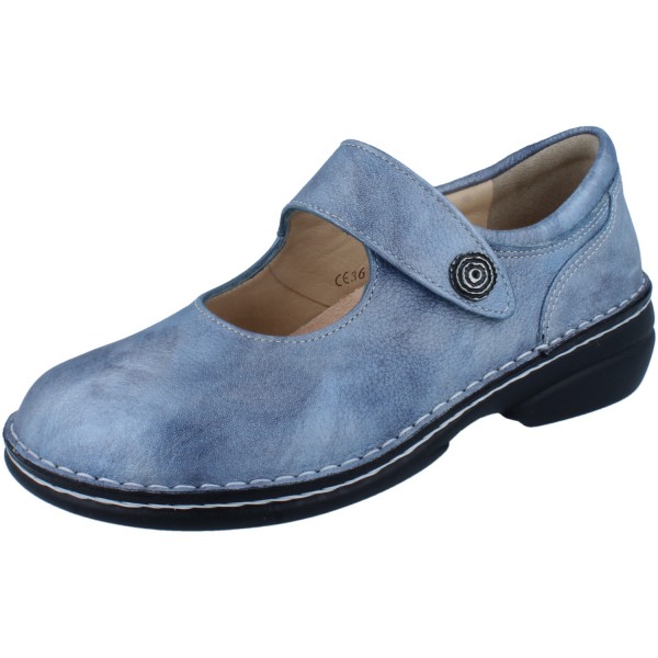 FINN COMFORT Laval Damen Halbschuhe Slipper Ballerina blau jeans/Alfa
