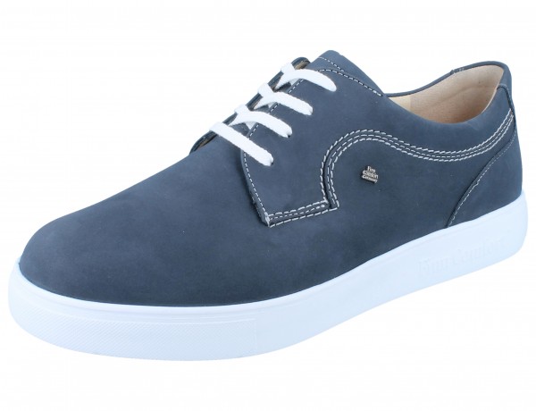 Finn Comfort Herren Schnürschuhe für empfindliche Füße blau Nubukleder