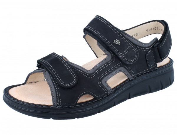 FINN COMFORT Wanaka Soft Damen Herren Sandale schwarz Nubukleder