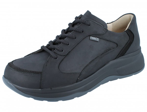 FinnComfort Finnco Herren Schnürhalbschuh Sneaker schwarz Leder