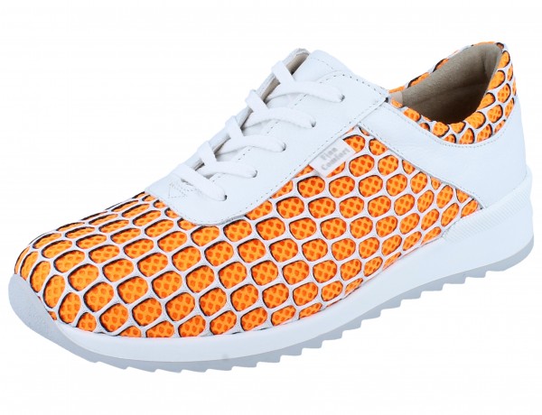 FINN COMFORT Cerritos Damen Halbschuhe Schnürschuhe orange/weiss Sobot/Clio