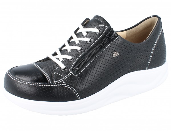 FINN COMFORT FINNAMIC Hakata Damen Halbschuhe black/schwarz Pin/Knautschlack