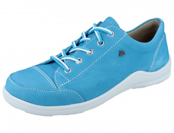 FINN COMFORT Soho Damen Halbschuhe Schnürschuhe blau aqua/Nubuk