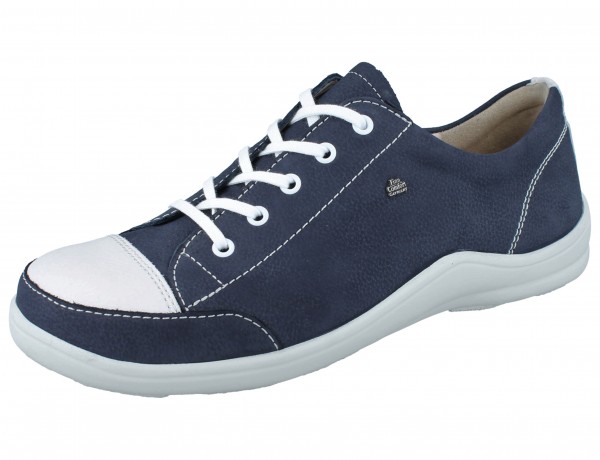 FinnComfort Damen Schnürschuhe Sneaker blau Nubukleder
