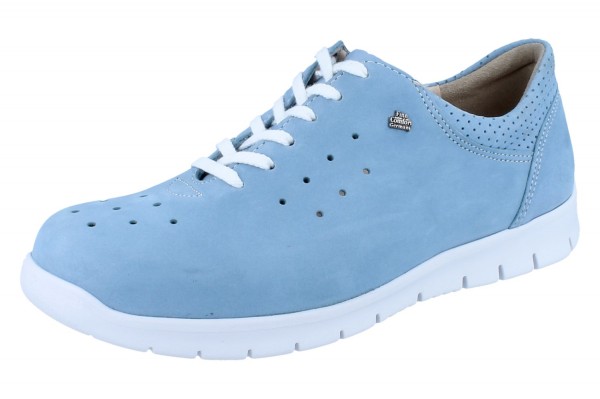 FINN COMFORT Barletta Damen Halbschuhe Schnürschuhe blau sky/NubukSoft