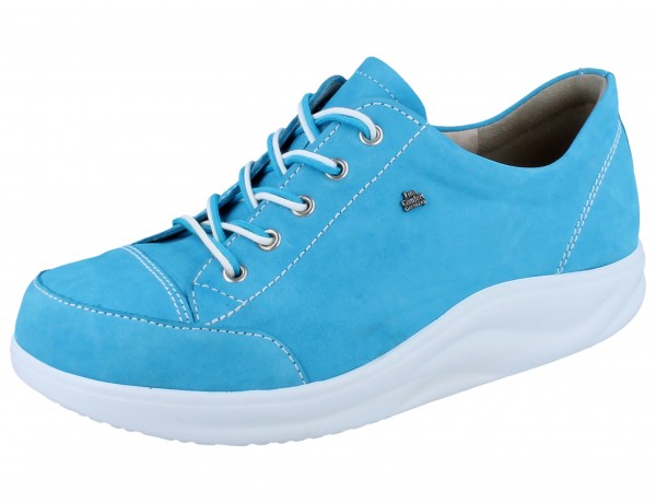 FINN COMFORT FINNAMIC Ikebukuro Damen Halbschuhe Schnürschuhe blau aqua/Nubuk