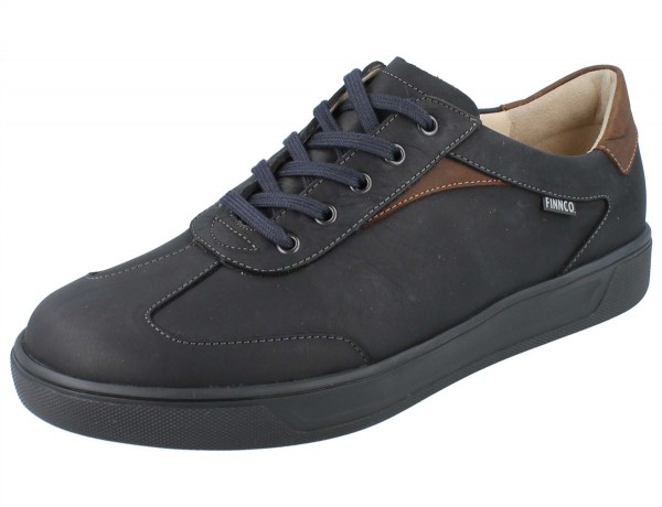 Herren Halbschuhe mit Schnürung in dunekelblau und braun