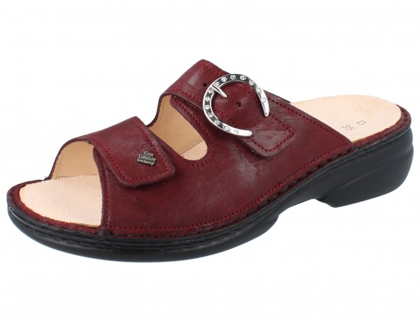 FINN COMFORT Mumbai Damen Pantolette rot bordo/Luna