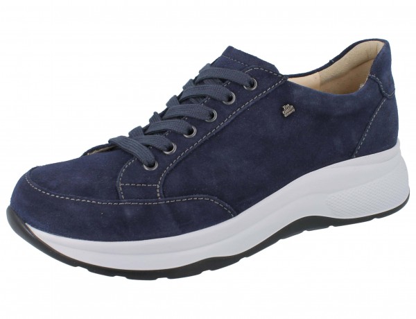 FINN COMFORT Nottingham Herren Halbschuhe Schnürschuhe blau indigo Velourleder