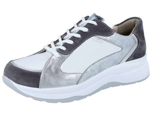 Finn Comfort Piccadilly Damen Sneaker weiß grau silber Leder