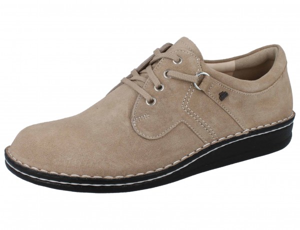 FINN COMFORT Vaasa Herren Halbschuhe Schnürschuhe beige taupe Nubukleder