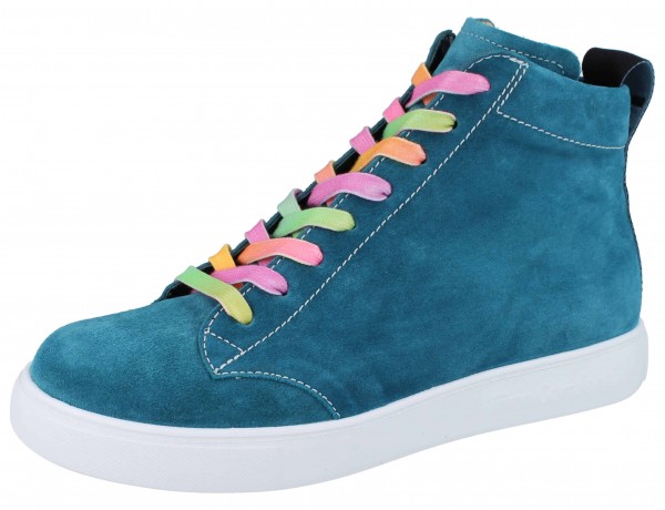 FINN COMFORT FINNCO Pisco Damen Schnürboot knöchelhoch türkis Nubuk