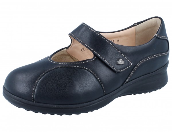 Finn Comfort Damen Ballerina schwarz Glattleder