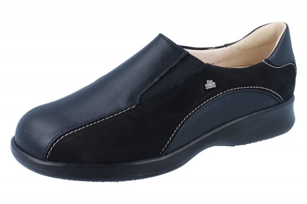 Finn Comfort Seoul Damen Halbschuhe Slipper schwarz Glatt- und Nubukleder