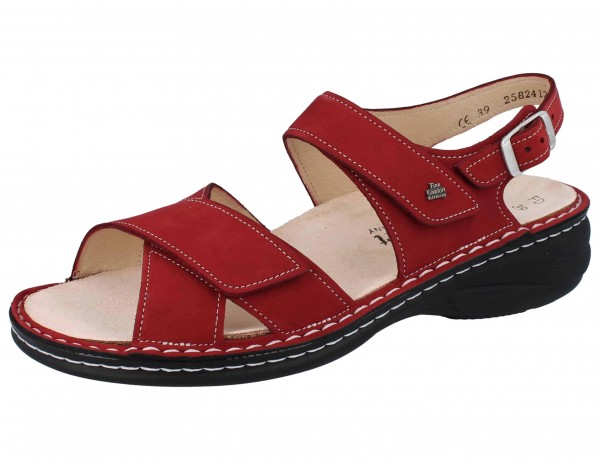 FINN COMFORT Linosa Damen Sandalen rot chili Nubukleder