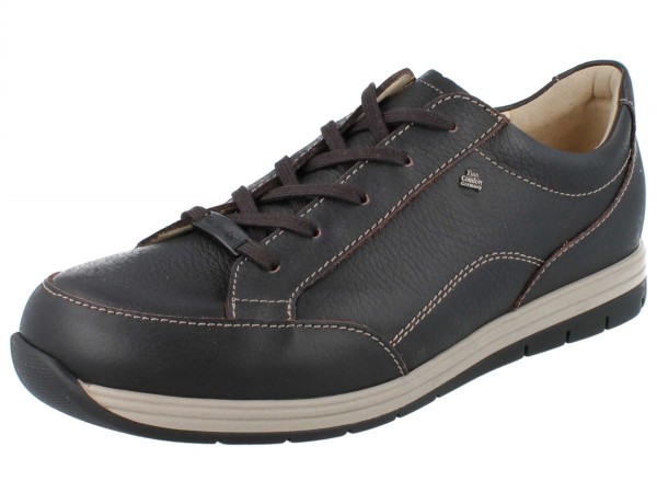 Finn Comfort Herren Schnürhalbschuhe aus dunkelbraunem Glattleder