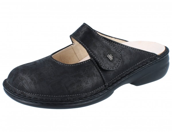 FINN COMFORT Stanford Damen Clogs schwarz nero Moon Glattleder