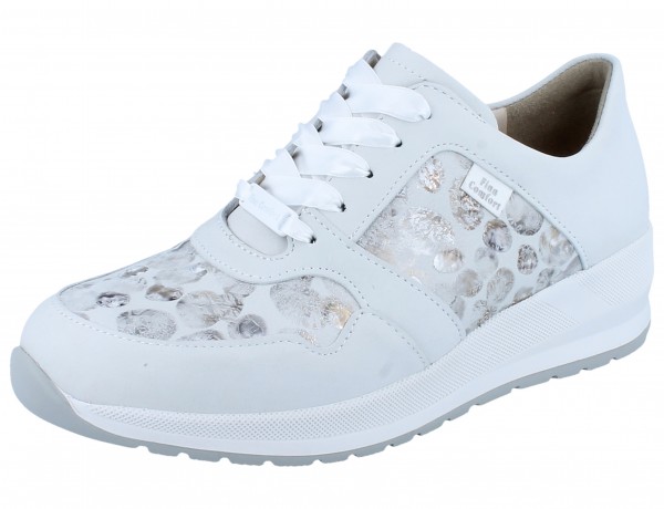 FINN COMFORT Drena Damen Halbschuhe Schnürschuhe grau bianco/stone Nubuk/Pebble