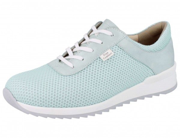 sportlicher bequemer Damensneaker aus Mesh und Glattleder in mint mit Wchselfußbett