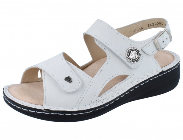 FINN COMFORT Barbuda Damen Sandalen weiss bianco/Nubuk