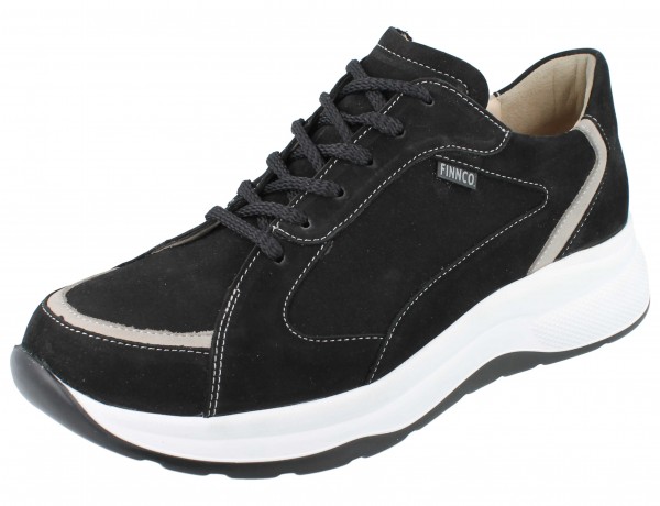 Damenschnürrschuh in Nubuk, Schwarz