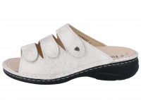 Vorschau: Beige Damen Bequem Pantolette drei Klettriemen schwarze Sohle genarbtes Glattleder Wechselfußbett Vorschau: Beige Damen Bequem Pantolette drei Klettriemen schwarze Sohle genarbtes Glattleder Wechselfußbett